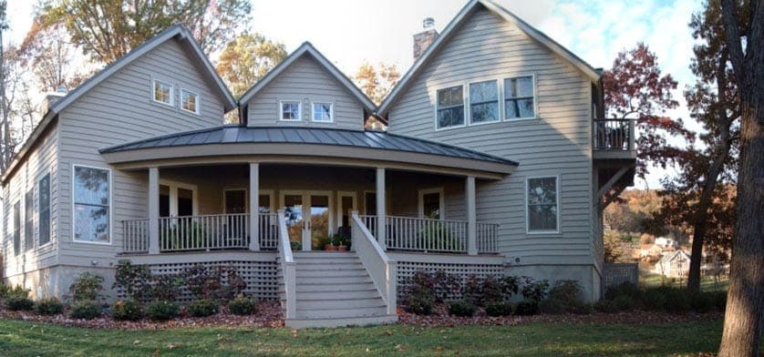 Two-story custom home with wraparound porch in Weaverville NC
