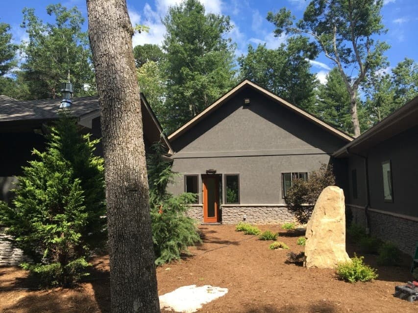 Finished ICF home with stone accents in Green River NC
